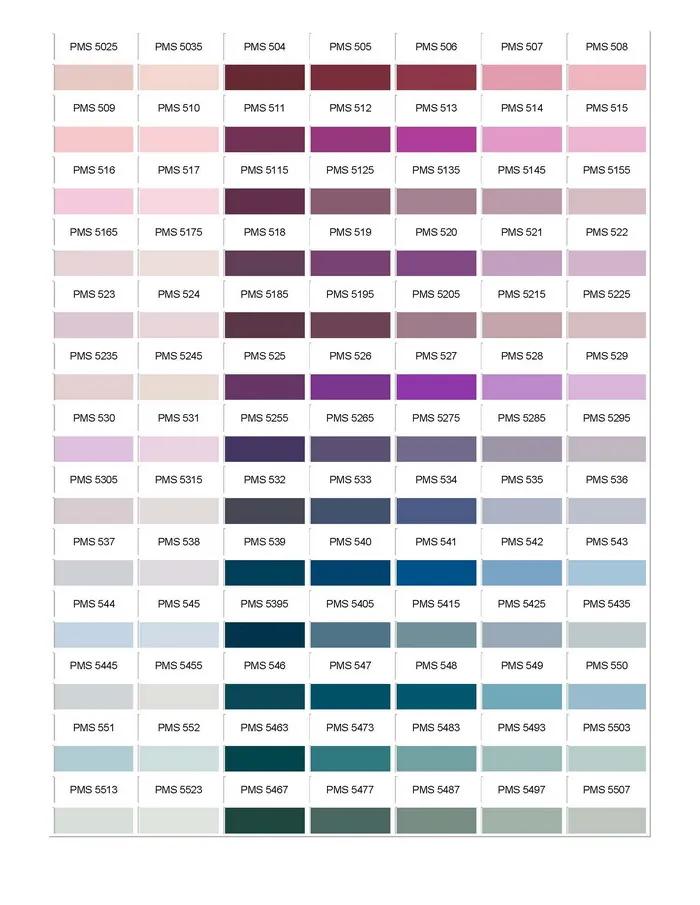 Pantone Colour Chart 08